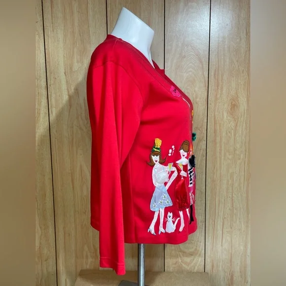 Lisa International Vibrant Scarlet Blouse SZ - PL - Picture 3 of 6